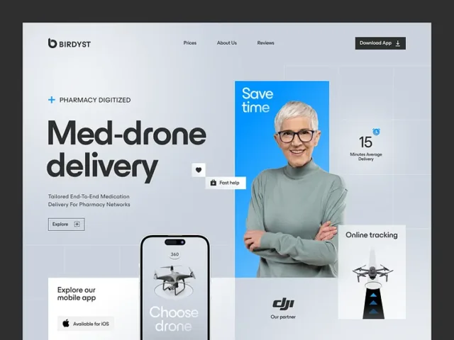 Med-drone delivery — Web design