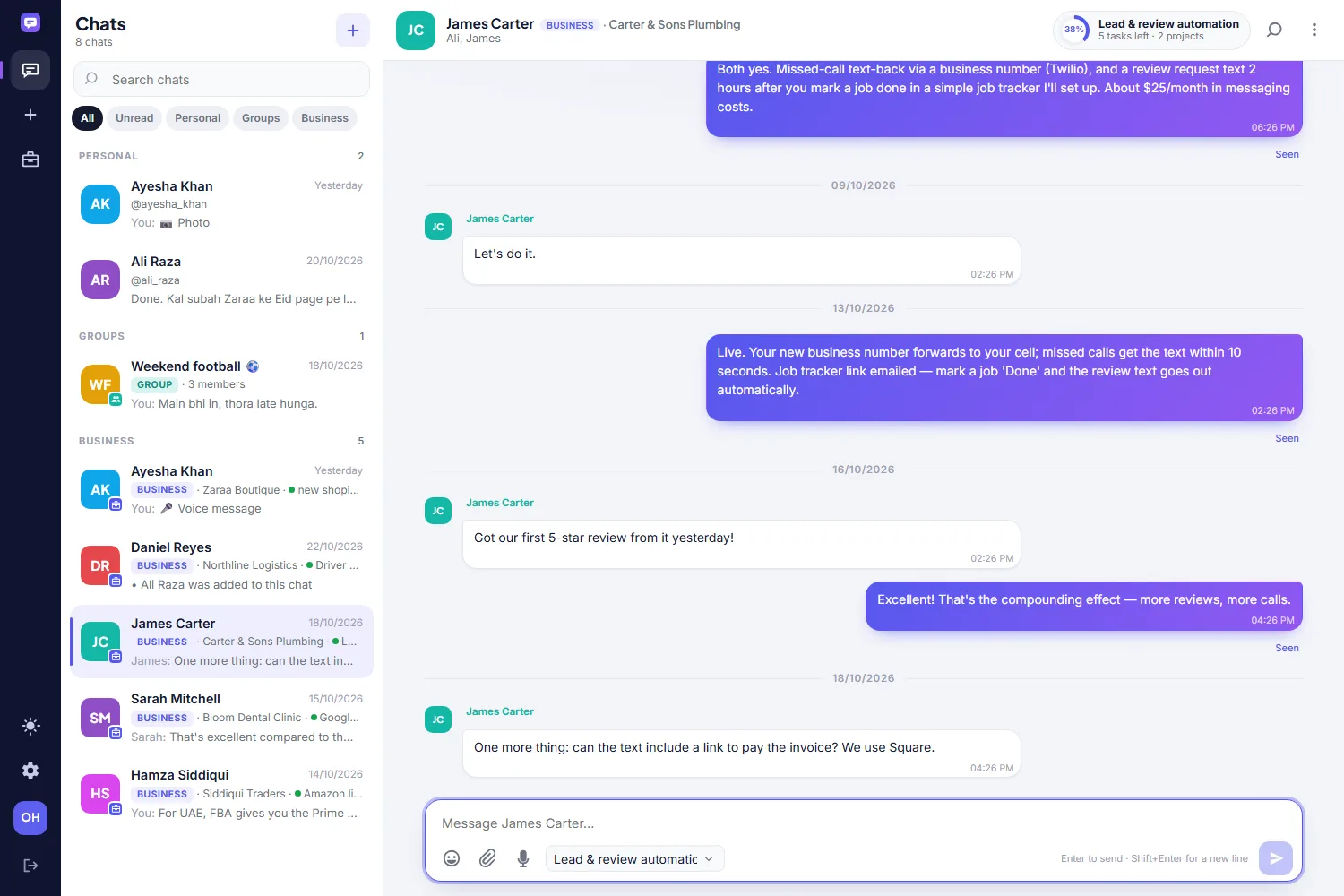 Business chat