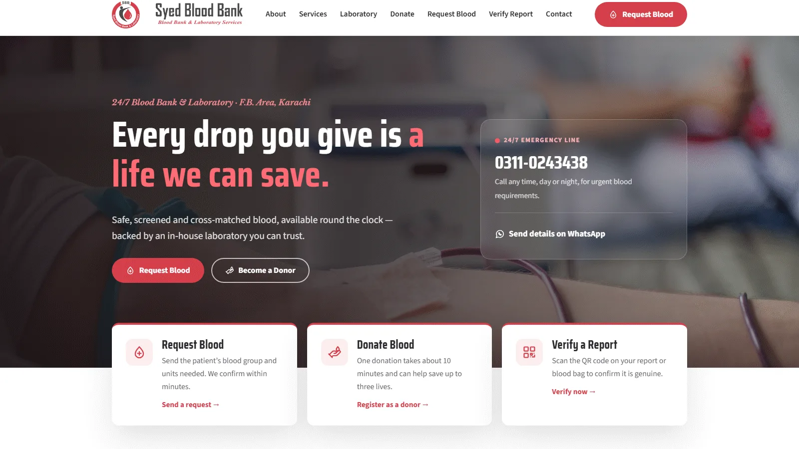 Syed Blood Bank & Laboratory — website